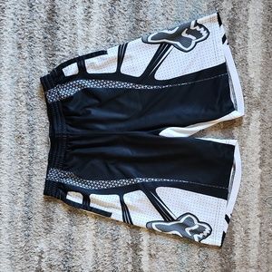 Fox Motorsports Black White Athletic Shorts - Size Men's Medium